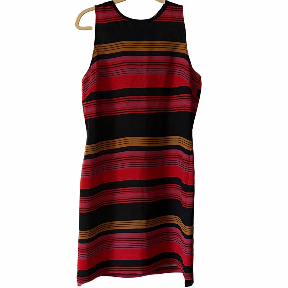 Loft Striped Sleeveless sheath Dress size 12